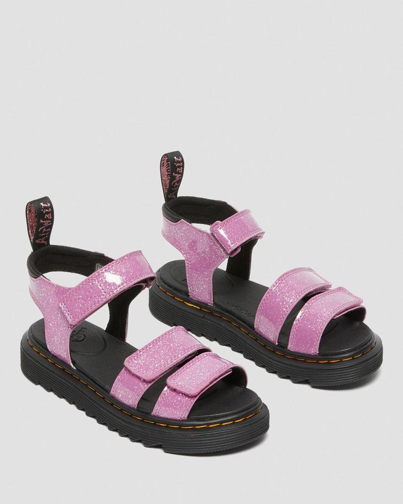 Dr Martens Junior Klaire Glitter Sandaler Barn Rosa | Norge 109ILH